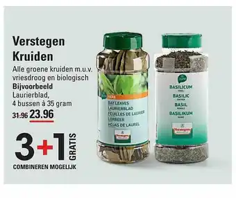 Sligro Verstegen kruiden 3+1 gratis aanbieding