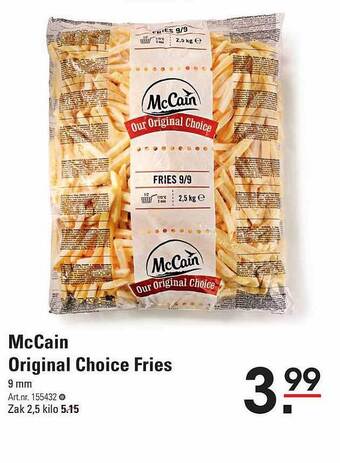 Sligro Mccain original choice fries aanbieding
