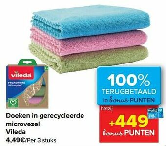 Carrefour Doeken in gerecycleerde microvezel vileda aanbieding