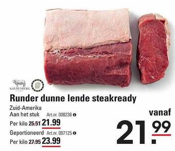Sligro Runder dunne lende steakready aanbieding