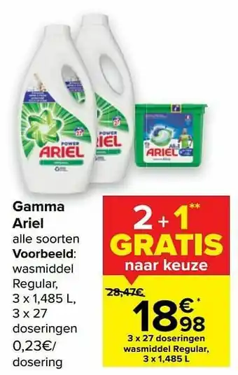 Carrefour Ariel wasmiddel regular aanbieding