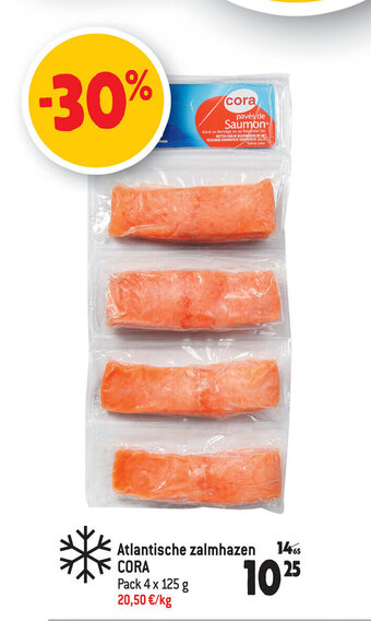 Louis Delhaize Cora Atlantische Zalmhazen Pack 4 x 125g aanbieding
