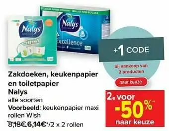 Carrefour Nalys keukenpapier maxi rollen wish aanbieding