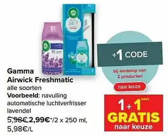 Carrefour Airwick navulling automatische luchtverfrisser lavendel aanbieding
