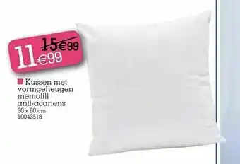 Yess Kussen met vormgeheugen memofill anti-acariens aanbieding