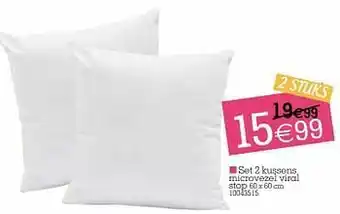 Yess Set 2 kussens microvezel viral stop aanbieding