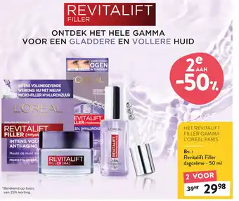 Di L'Oreal Paris Revitalift Filler dagcreme 50 ml 2 voor aanbieding