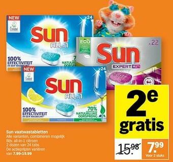 Albert Heijn Sun vaatwastabletten all-in-1 citroen aanbieding