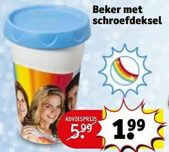 Kruidvat Beker met schroefdeksel aanbieding