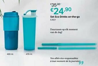 Tupperware Set eco drinks on-the-go aanbieding