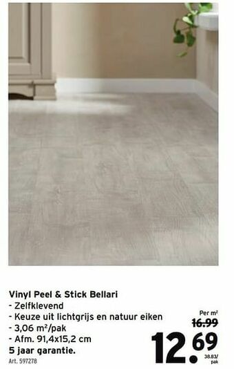 GAMMA Vinyl peel + stick bellari aanbieding