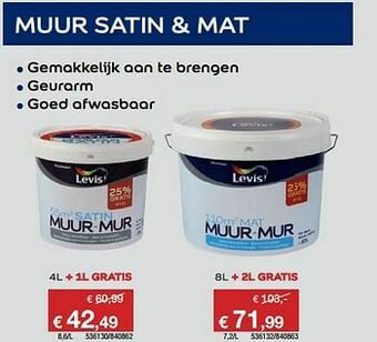 Hubo Muur satin + mat aanbieding