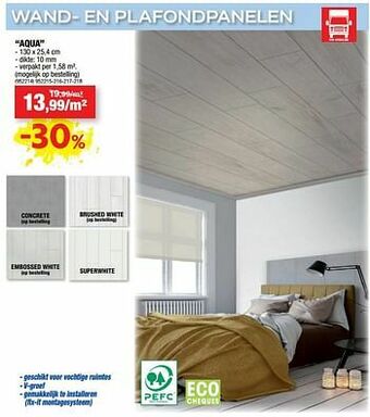 Hubo Wand- en plafondpanelen aqua aanbieding