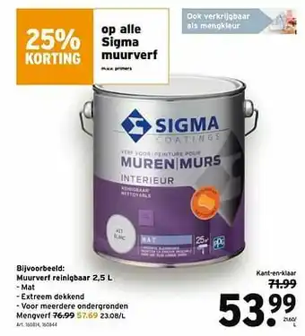 GAMMA Muurverf reinigbaar aanbieding
