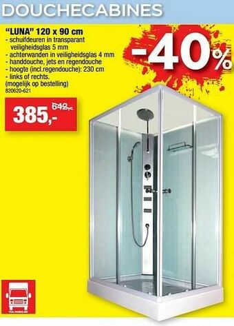 Hubo Douchecabine luna aanbieding