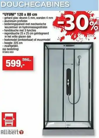 Hubo Douchecabine uyuni aanbieding