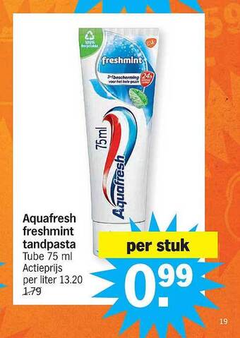 Albert Heijn Aquafresh freshmint tandpasta aanbieding