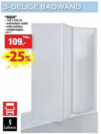 Hubo 3-delige badwand aqua aanbieding