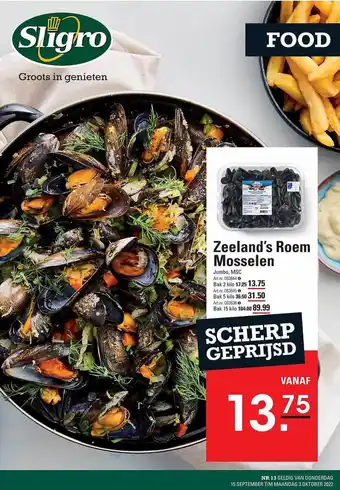 Sligro Zeeland's roem mosselen aanbieding