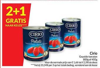 Intermarché Cirio gepelde tomaten aanbieding