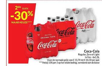 Intermarché Cocacola regular, zero of light aanbieding