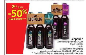 Intermarché Leopold 7 amberkleurig bier of tripel aanbieding