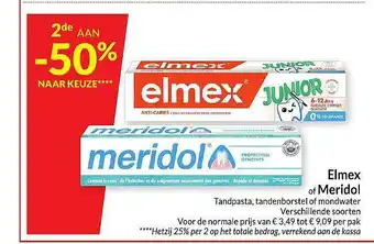 Intermarché Elmex of meridol tandpasta, tandenborstel of mondwater aanbieding