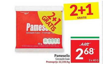 Intermarché Pamesello geraspte kaas aanbieding