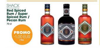 Shack red spiced rum- super spiced rum- pecan rum
