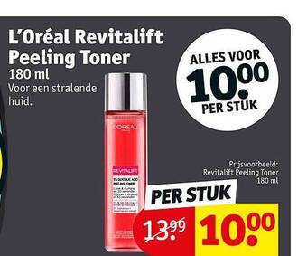 Kruidvat L'oréal revitalift peeling toner aanbieding