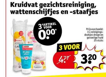 Kruidvat Kruidvat gezichtsreiniging, wattenschijfjes en staafjes aanbieding