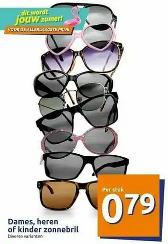 Action Dames heren of kinder zonnebril aanbieding