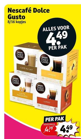 Kruidvat Nescafé dolce gusto aanbieding