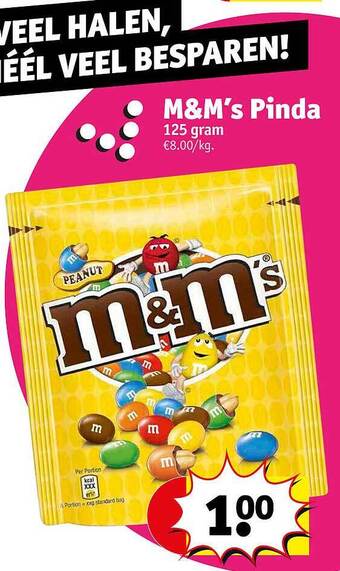 Kruidvat M&m's pinda aanbieding