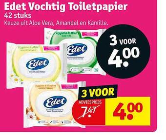 Kruidvat Edet vochtig toiletpapier aanbieding