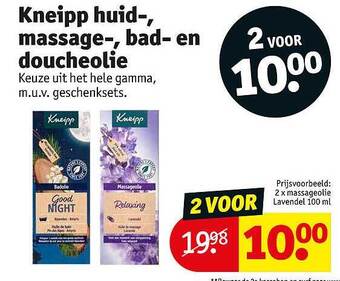 Kruidvat Kneipp huid, massage, bad en doucheolie aanbieding