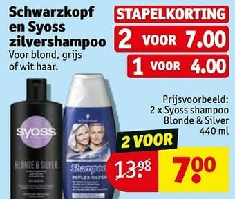 Kruidvat Syoss shampoo blonde + silver aanbieding