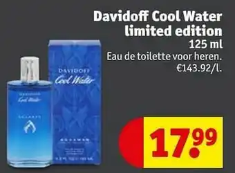 Kruidvat Davidoff cool water limited edition edt aanbieding