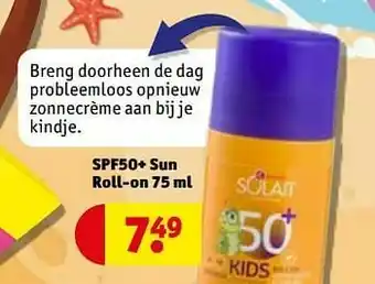 Kruidvat Spf50+ sun roll-on aanbieding