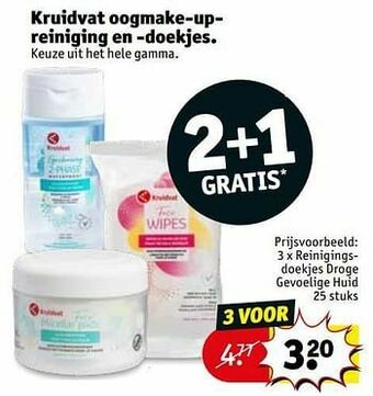 Kruidvat Reinigingsdoekjes droge gevoelige huid aanbieding