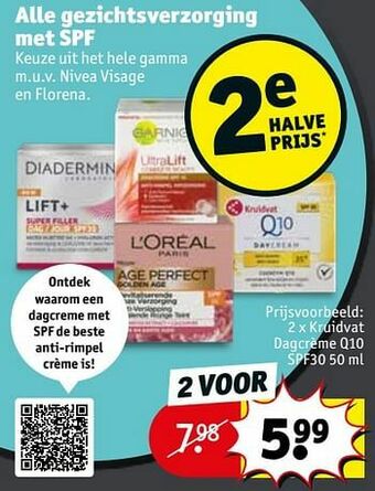Kruidvat Kruidvat dagcrème q10 spf30 aanbieding