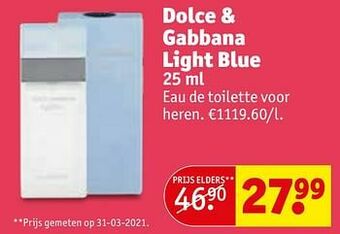 Kruidvat Dolce + gabbana light blue edt aanbieding