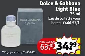 Kruidvat Dolce + gabbana light blue edt aanbieding