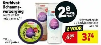 Kruidvat Bodylotion care aanbieding