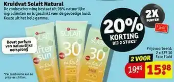 Kruidvat Kruidvat solait natural spf 30 face fluid aanbieding