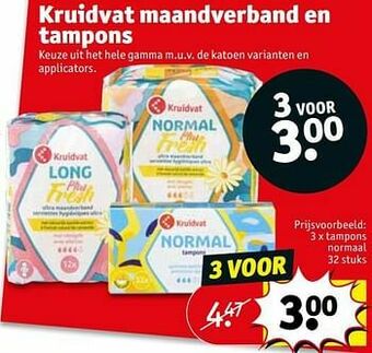 Kruidvat Tampons normaal aanbieding