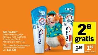 Albert Heijn Prodent cool mint tandpasta aanbieding