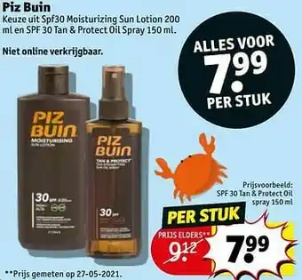 Kruidvat Spf 30 tan + protect oil spray aanbieding