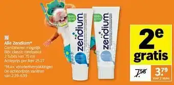 Albert Heijn Zendium classic tandpasta aanbieding