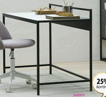 Jysk Tistrup Bureau Deco Fineer en Metaal B60 x L120 x H75cm aanbieding